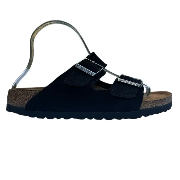 BIRKENSTOCK Arizona Soft Footbed Black Suede Leather Sandals US 8 8 1/2 A B New - Picture 5 of 16